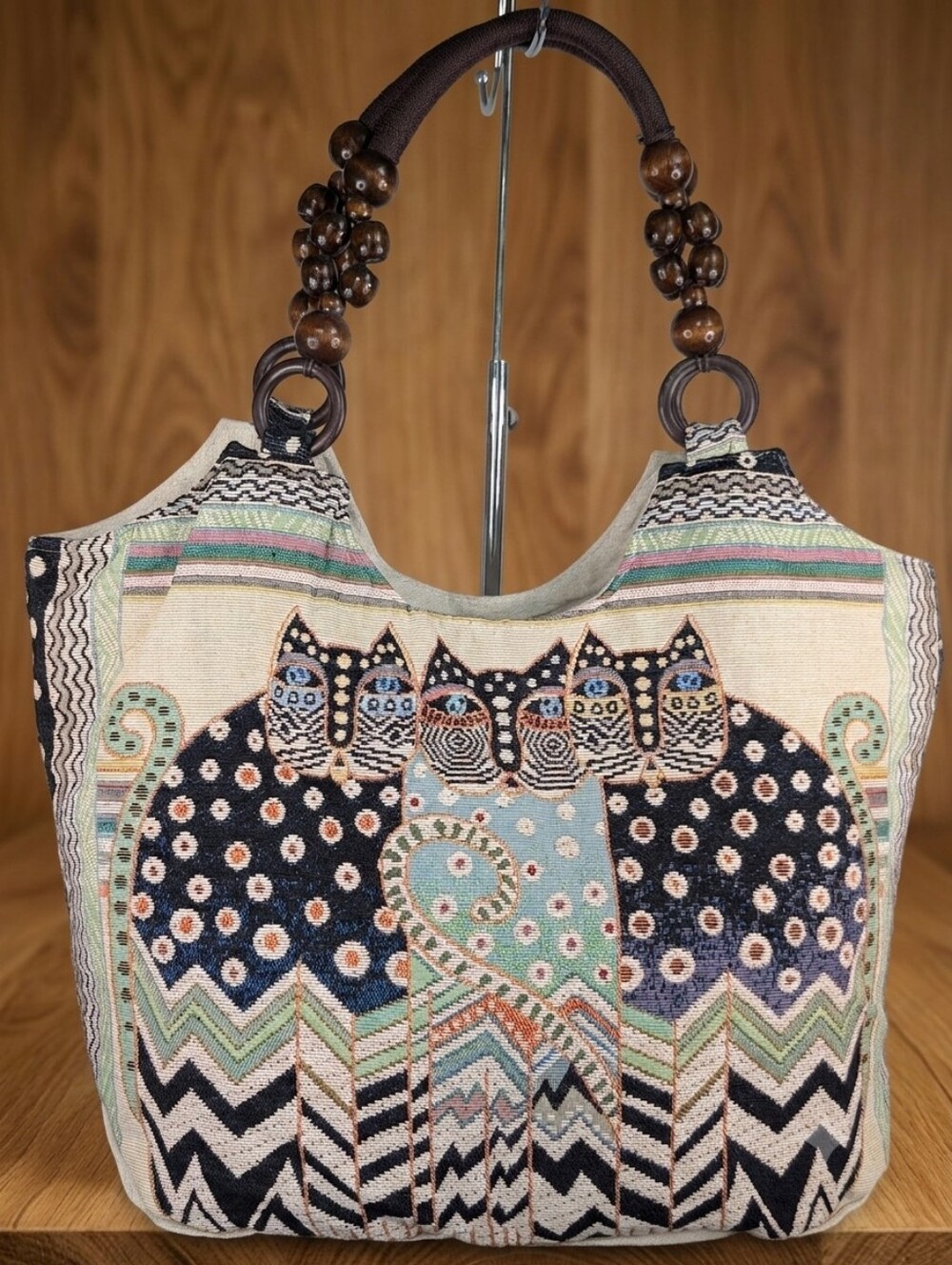 Boho Cat Tapestry Tote Bag - Multicolor